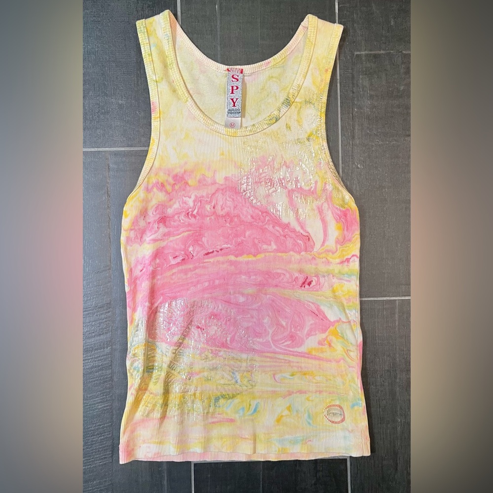SPY Yellow, Pink, Metallic Tank Top M